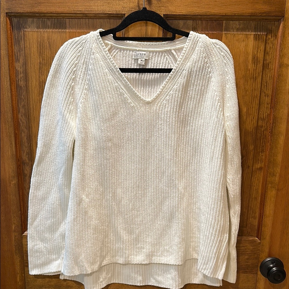J. Crew Cream V-Neck Sweater for Women